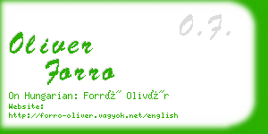 oliver forro business card